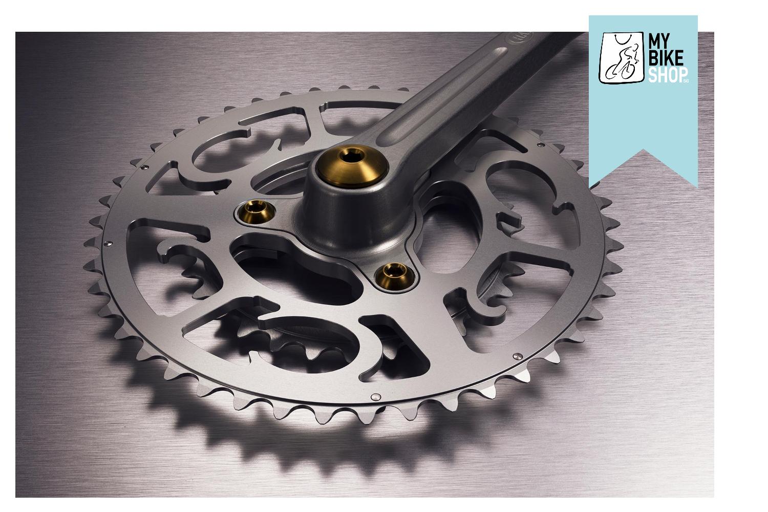 CHATER-LEA Grand Tour Double Crankset 46x30 Clear anodise PVD Fixings or Raw Fixings